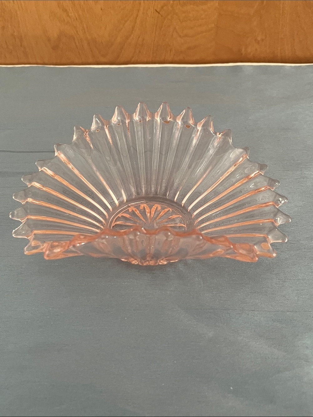 Vintage Pink Depression Glass Bowl Anchor Hocking Fluted Scalloped